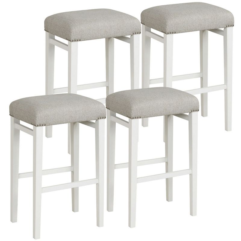 Tangkula 4 PCS Backless Counter Height Stools home Chairs Gray, 1 of 4