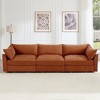 3 Seater Chenille Sofa with Storage Drawers, Deep Seat Crescent Sofa for Living Room, Large Storage Sofa with Pull-Out Drawers-Koiai - 2 of 4