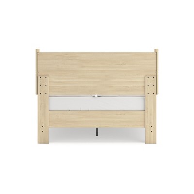 Beige Full Wood Transitional Platform Bed