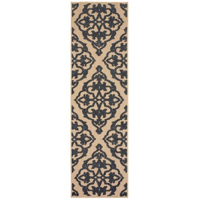 Oriental Weavers Cayman 001B9 Sand/ Charcoal Indoor/Outdoor Area Rug - 2'3" x 7'6"
