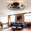 19 Inch Compact Ceiling Fan With 8 Blades, Remote Control And Reversible DC Motor, Modern Small Ceiling Fan With Integrated LED Light For Bedroom - 4 of 4