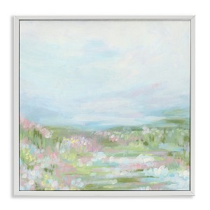 Stupell Industries Pastel Flower Field Framed Giclee Art, White, 17" x 17" - 1 of 4