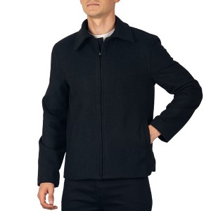 Alpine Swiss Grant Men’s Wool Jacket – 28" James Dean Style Bomber with Zippered Pockets - 1 of 4