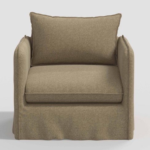 Green linen online chair