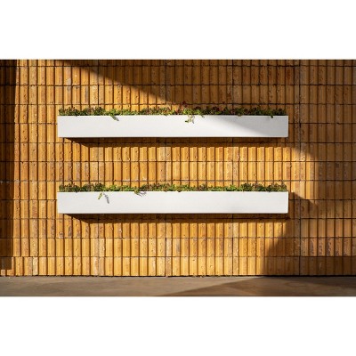 White 32" Composite Geo Series Trough Hanging Planter - 2-Pack