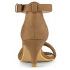 Allegra K Women's Round Open Toe Ankle Buckle Strap Kitten Heel Sandals - 3 of 4
