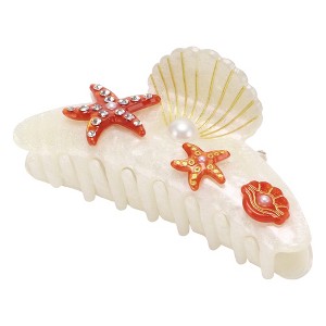 Unique Bargains Women's Elegant Scallop Hair Clips 4.06"x1.73"x2.20" 1 Pc - 1 of 3