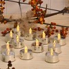 LumaBase Battery-Operated LED Tea Lights, Metallic Silver - Set of 12 - 3 of 4