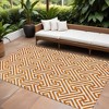 Orange And Ivory Geometric Washable Indoor Outdoor Area Rug - 2 of 4