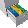 INFURNIC Decorative Storage Cabinet 2 Drawer Mobile Locking File Cabinet with Wheels for Office Use, Gray, 20.47"*17.71"*25.6" - 3 of 4