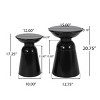 Set Of 2 Modern Outdoor Coffee Table Set,Flared Design Iron End Table,Weather-Resistant Round Accent Tables for Patio Balcony-Coolbibila - 4 of 4