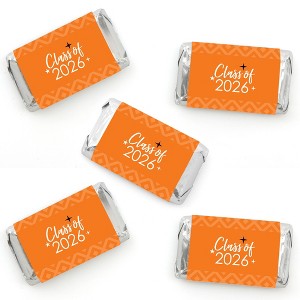 Big Dot of Happiness 2026 Orange Graduation Party - Mini Candy Bar Wrapper Stickers - Small Favors - 40 Count - 1 of 4