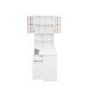 INFURNIC Decorative Bookshelf L Shaped Corner Desk with Drawers Storage and Hutch Large Working Space for Home Office, White, 55.12"*31.5"*76.77" - 2 of 4