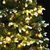 Aghana Digitals 59in Hinged Artificial Christmas Tree with LED Lights & Gold Balls, Green/White - 3 of 4
