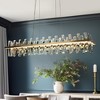 LNC Combrocollia 1-Lights 43.3" Luxury and Glam Integrated LED Rectangle Crystal Chandeliers,Polished Gold - 2 of 4