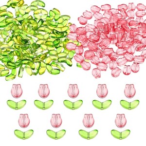 Unique Bargains Craft Embellishments Tulip Flower Crystal Glass Beads 200 Pcs - 1 of 4