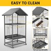 Large Bird Cage,65.7 Inch Metal Bird Cage Feeder with Wheels,Flight Cage with 4 Metal Feeders,Wood Perches & Storage Shelf - 4 of 4
