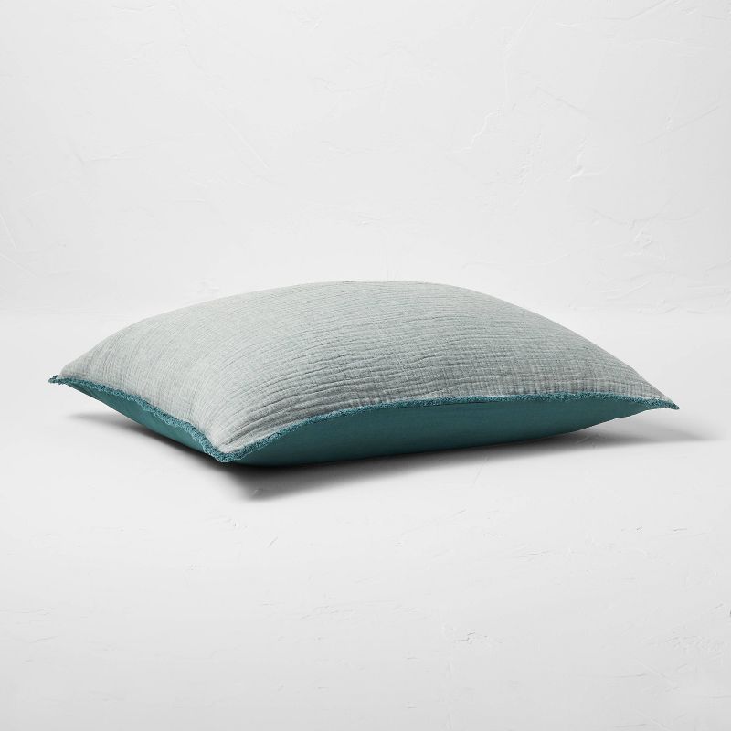 Textured Chambray Cotton Pillow Sham - Casaluna™, 3 of 9