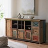 Sideboard Buffet Cabinet With Open Shelves, Bohemian Style Kitchen Storage Cabinet For Living Room, Bedroom, Dining Room 75.75” Lx15.5” Wx35.25” H - 4 of 4
