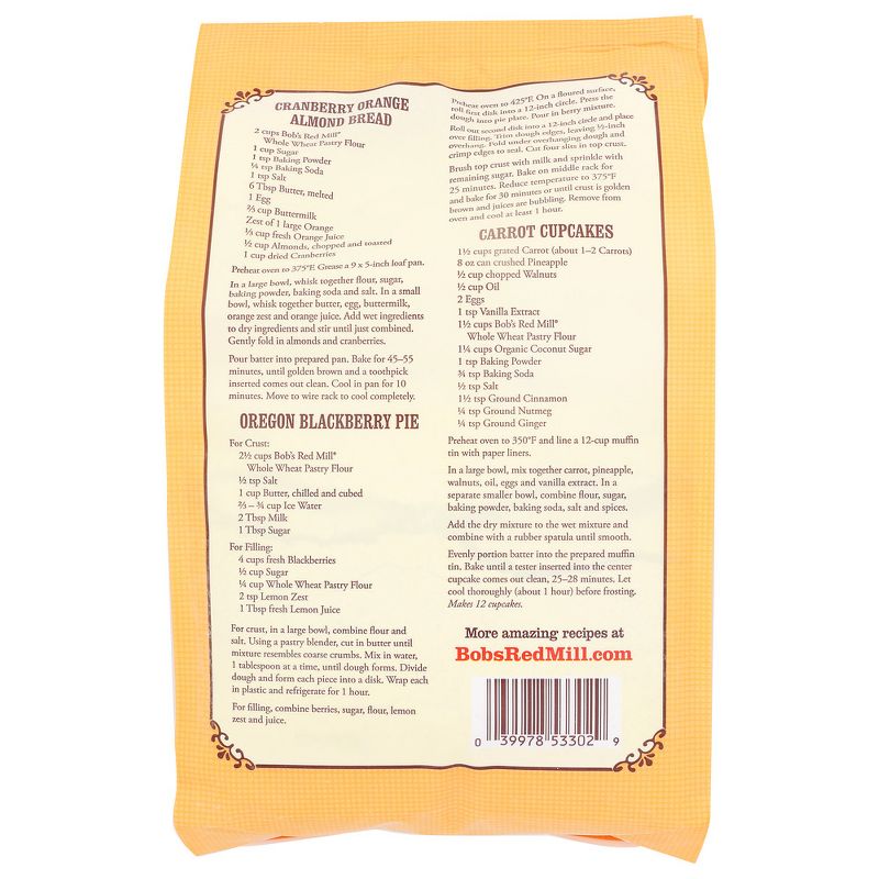 Bob's Red Mill Whole Wheat Pastry Flour - Case of 4/5 lb, 3 of 7
