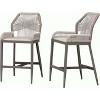 PURPLE LEAF 2 Pieces Bar Stools Patio Modern Rattan Barstools Aluminum Woven Tall Bar Chairs with Cushions for Outdoor Kitchen Island Garden - 3 of 4
