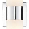 Minka Lavery Modern Wall Light Sconce Chrome Hardwired 4 1/2" 2-Light Fixture Opal Glass Shade for Bedroom Bathroom Living Room - image 3 of 4