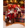 Evergreen Plush Deer in Scarf Table Decor, Set of 2 - 2 of 2