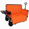 Whisen 3-in-1 Convertible Folding Wagon Cart with Bench Seat, Rear-Mounted Folding Tabletop, 180L Capacity All-Terrain Wheels - 3 of 4