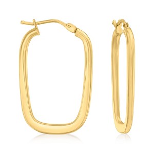 Ross-Simons Italian 14kt Yellow Gold Rectangular Hoop Earrings - 1 of 4