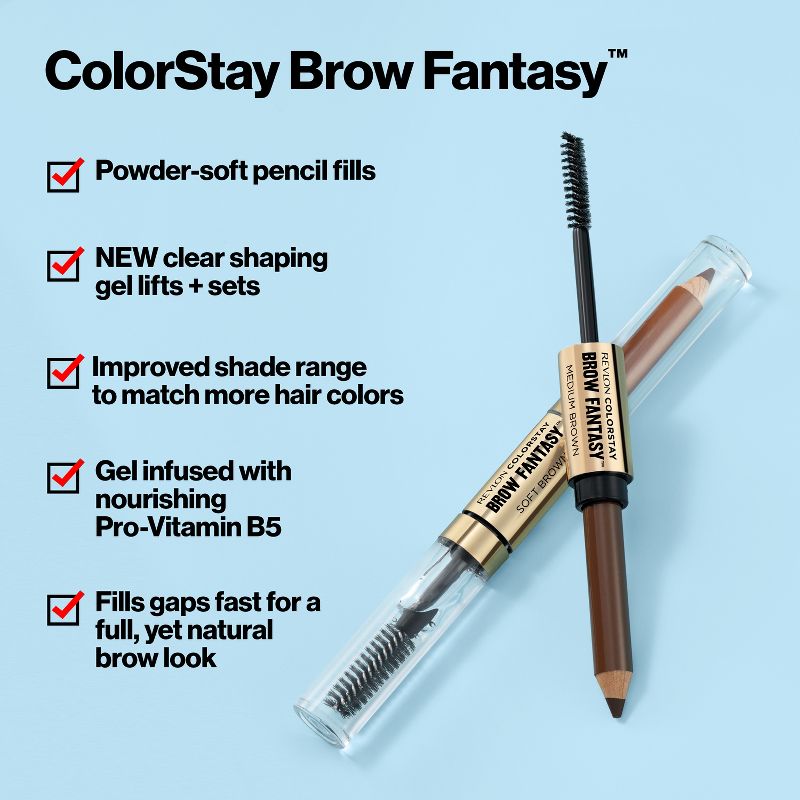 Revlon ColorStay Brow Fantasy Eyebrow Powder Pencil with Shaping Clear Gel - 0.051oz, 5 of 16
