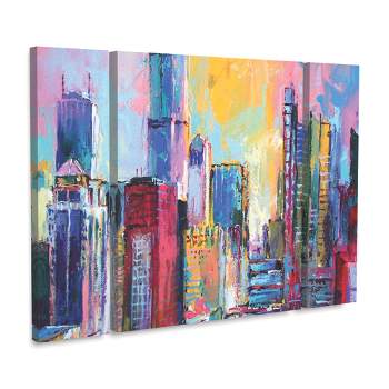 Trademark Fine Art -Richard Wallich 'Chicago 3' Multi Panel Art Set Large 3 Piece