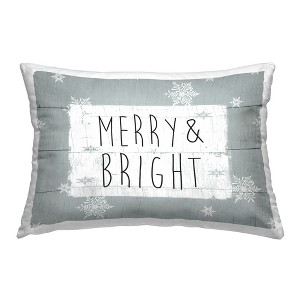 Stupell Industries Merry & Bright Snowflakes Indoor Pillow, 14 x 20 - 1 of 3