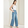 Allegra K Women's Wide Leg Vintage Loose High Waist Denim Jeans - 3 of 4