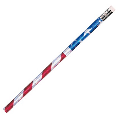 Moon Products Stars & Stripes Glitz Pencils, 12 Per Pack, 12 Packs