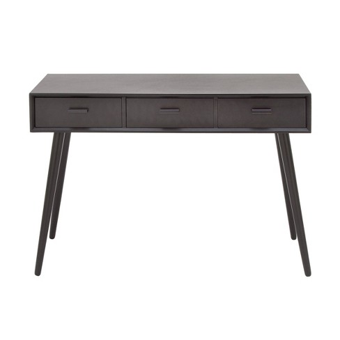 Modern 3 Drawer Wood Console Table, Black Modern Console Table With Drawers