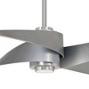 64" Minka Aire Modern Indoor Ceiling Fan with LED Light Remote Control Brushed Nickel Silver for Living Room Kitchen Bedroom Home - 3 of 4