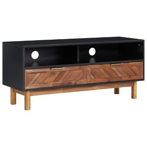 vidaXL TV Stand 39.4 in.x13.8 in.x17.7 in. Solid Wood Acacia and MDF - 1 of 4