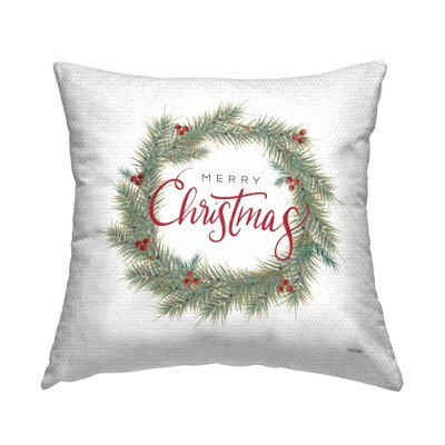 Stupell Industries Merry Christmas Holly Wreath