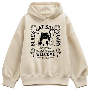 Women's Instant Message Black Cat Sanctuary Oversized Fleece