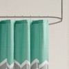 Darcy 100% Microfiber Printed Shower Curtain - Teal - image 2 of 4