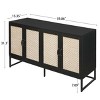 NicBex 59.06 Inch Rattan 4-Door Storage Cabinet,Sideboard Buffet Cabinet for Living Room,Kitchen and Dining Room - 3 of 4