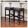 30" Faux Leather Backless Counter Height Barstools, Set of 2 with Padded Seats and Rubberwood Legs for Kitchen - 4 of 4