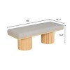 Upholstered Bench With Black Chunky Legs,Entryway Bench,Light Gray Boucle Fabric,Bed-End Bench For Bedroom Living Room,Entryway Shoe Bench-Cuddlewood - 4 of 4