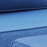 blue cushion/brown wicker