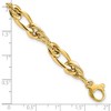 Black Bow Jewelry 6.4mm 14K Yellow Gold Hollow Fancy Link Chain Bracelet, 7 Inch - 4 of 4