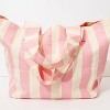 Frasier Sterling Sport Striped Tote Bag Cream/Pink: Cotton Canvas Handbag - 4 of 4