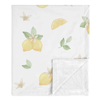 Sweet Jojo Designs Girl Baby Security Blanket Lemon Yellow Green and Beige