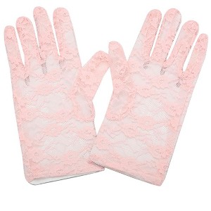 Allegra K Women's Full Finger Lace Floral Gloves - 1 of 4
