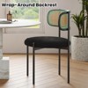 Sapphtopaz Modern Upholstered Dining Chairs Set of 2/4, Rattan Back Kitchen Chairs with Metal Legs for Dining Room - 2 of 4