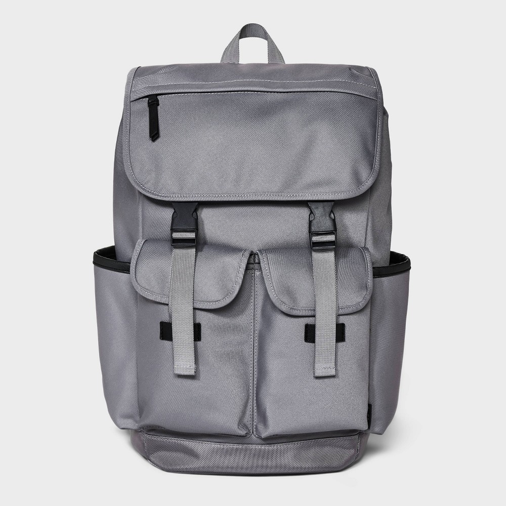 Photos - Travel Accessory Men's 18.5" Backpack with Buckles - Goodfellow & Co™ Gray